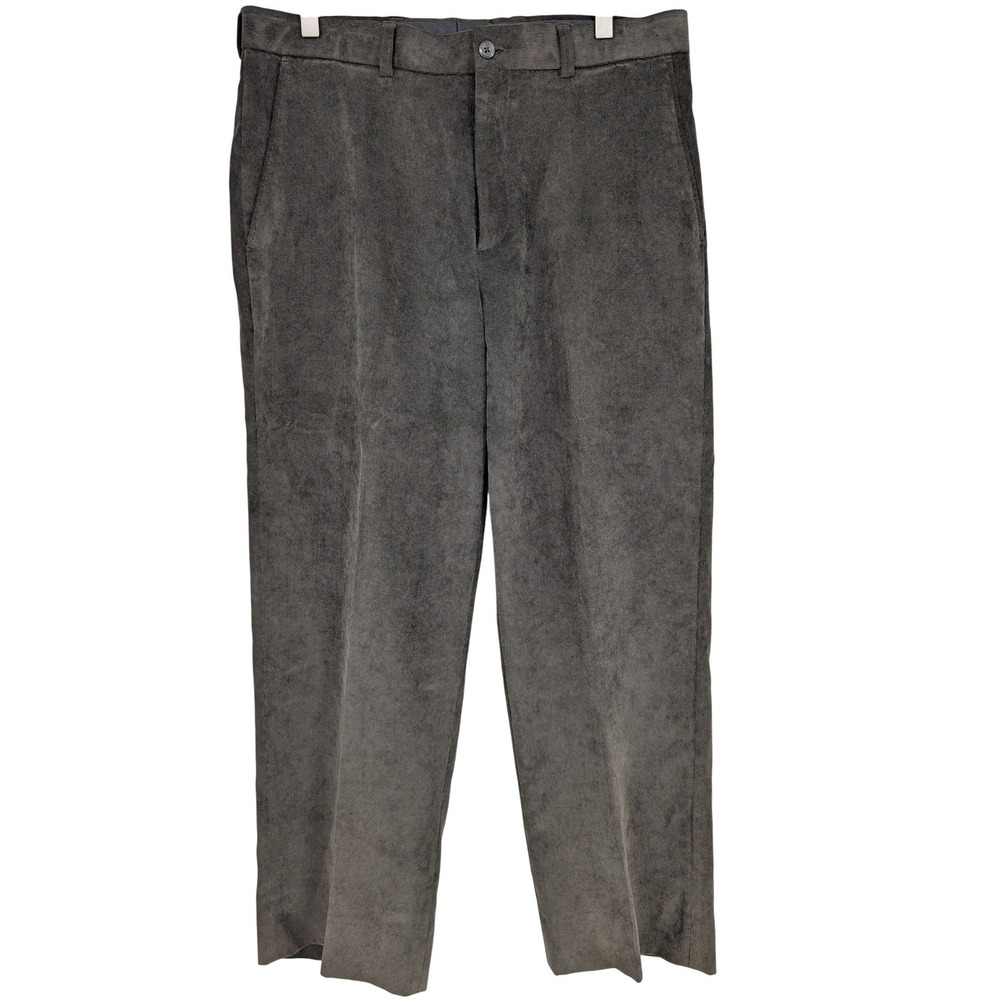 Linea Naturale Dress Pants Men 33 Brown Fine Wale Corduroy Straight Leg Heritage